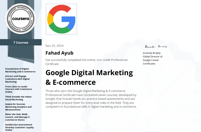 Google Official Certificate